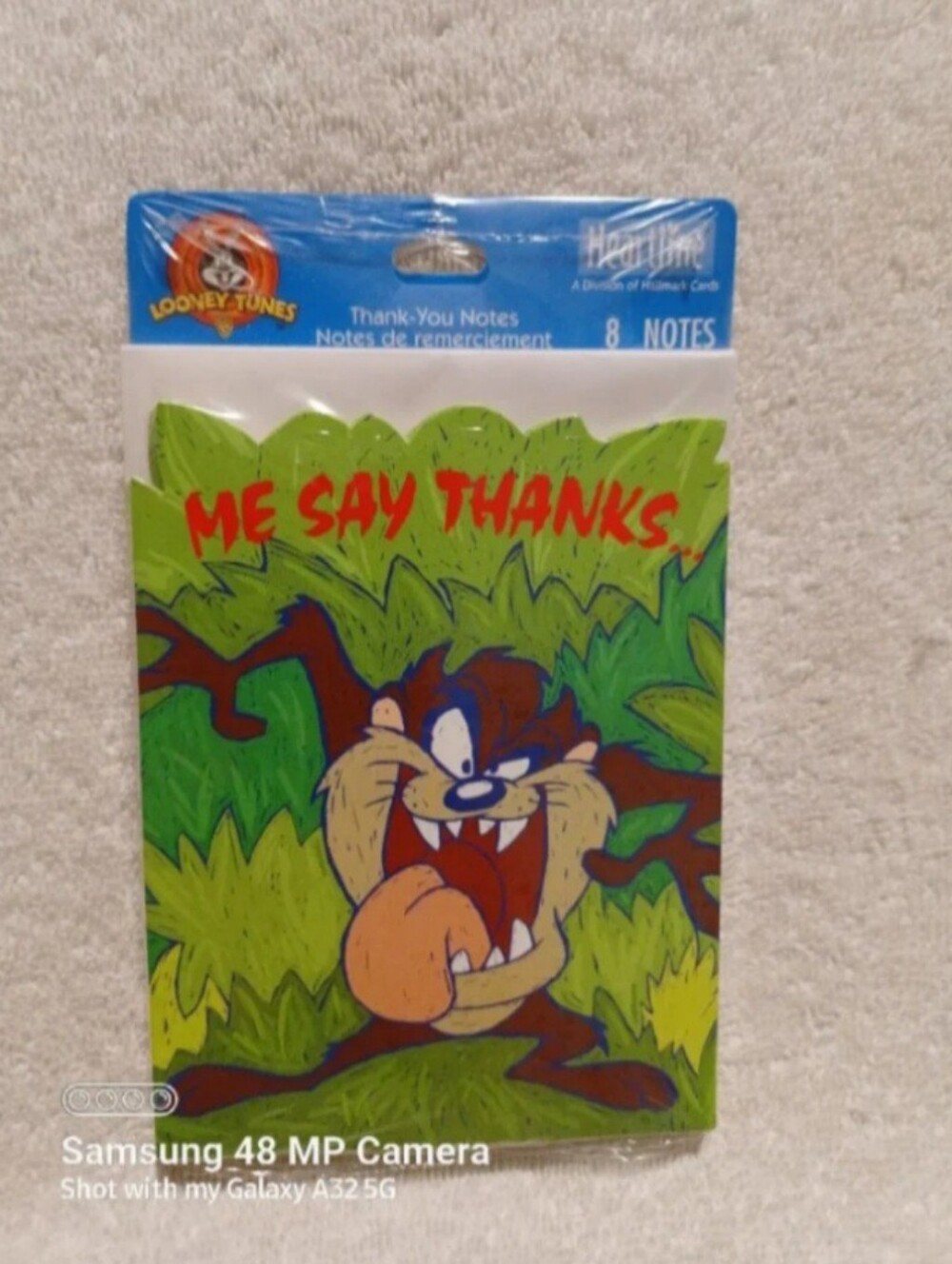 Vintage Looney tunes Tasmanian Devil  me say thanks a lot notes